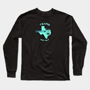 Texas Disc Golf - State Shape Light Green Long Sleeve T-Shirt